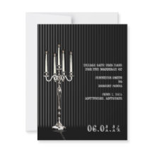 Gothic Candelabra in zwart zilver Save the Date