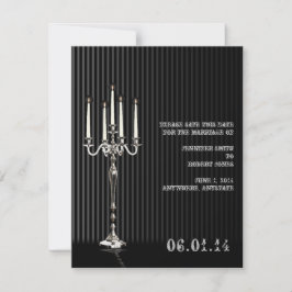 Gothic Candelabra in zwart zilver Save the Date