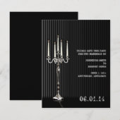 Gothic Candelabra in zwart zilver Save the Date (Voorkant / Achterkant)
