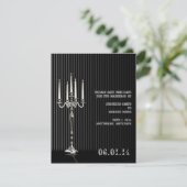 Gothic Candelabra in zwart zilver Save the Date (Staand voorkant)