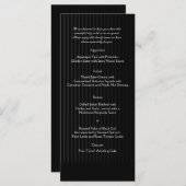 Gothic Candelabra on Black and Silver Wedding Menu (Voorkant / Achterkant)