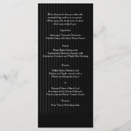 Gothic Candelabra on Black and Silver Wedding Menu
