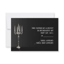 Gothic Candelabra op Black Silver Stripe Respons