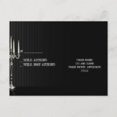 Gothic Candelabra op zwart zilver RSVP-Briefkaart Uitnodiging Briefkaart (Achterkant)