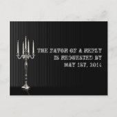 Gothic Candelabra op zwart zilver RSVP-Briefkaart Uitnodiging Briefkaart (Voorkant)