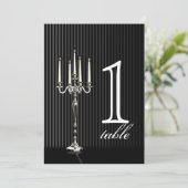 Gothic Candelabra Stripe Jubileum Table Number Kaart (Staand voorkant)
