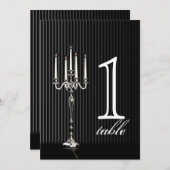 Gothic Candelabra Stripe Jubileum Table Number Kaart (Voorkant / Achterkant)