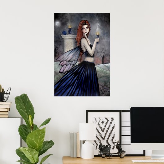 Gothic Candle Fairy Poster van Molly Harrison (Thuiskantoor)