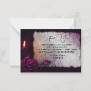 Gothic Candle Rozen Bedankt Notitiekaartje