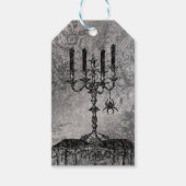 Gothic Candlestick met Spider, Halloween Cadeaulabel (Voorkant)