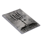 Gothic Candlestick met Spider, Halloween Notitieboek (Rechterzijde)