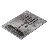 Gothic Candlestick met Spider, Halloween Notitieboek (Linkerzijde)