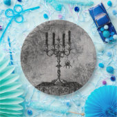 Gothic Candlestick met Spider, Halloween Papieren Bordje (Feest)