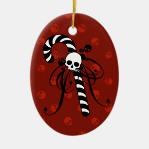 Gothic Candy Cane Keramisch Ornament