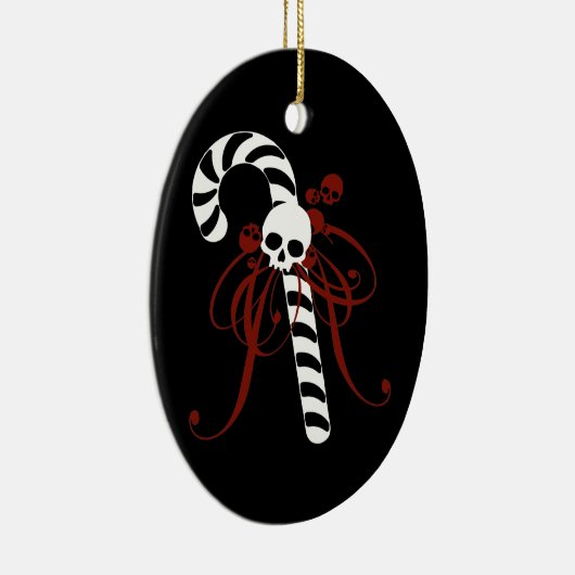Gothic Candy Cane Keramisch Ornament (Rechts)