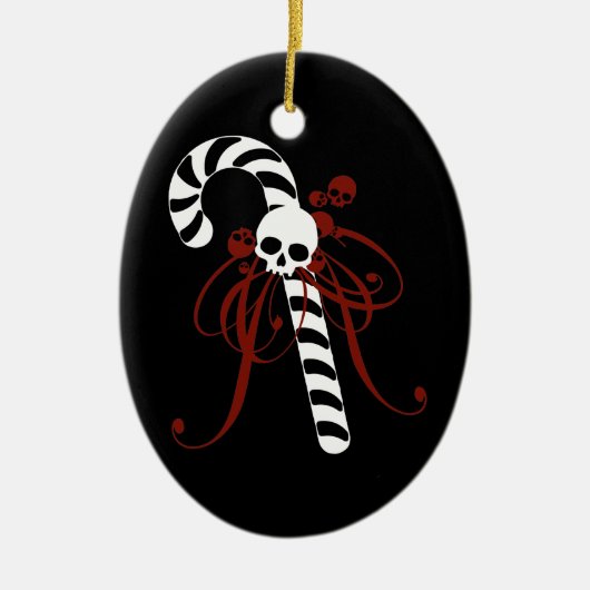 Gothic Candy Cane Keramisch Ornament (Voorkant)