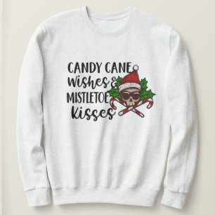 Gothic Candy Cane Mistletoe Kiss Christmas Trui
