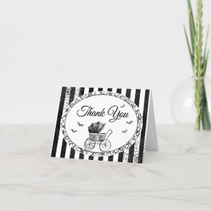 Gothic Carriage Halloween Baby shower Bedankkaart