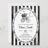 Gothic Carriage Halloween Baby shower Kaart (Voorkant)