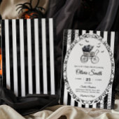 Gothic Carriage Halloween Baby shower Kaart
