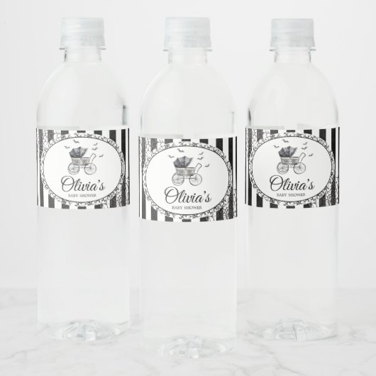 Gothic Carriage Halloween Baby shower Waterfles Etiket (Flessen)