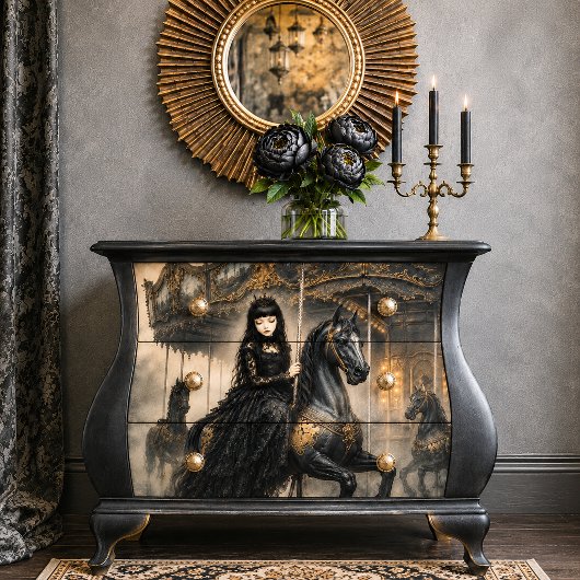 Gothic Carrousel Meisje Tissue Decoupage Papier