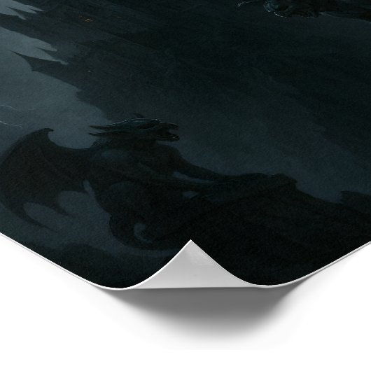 Gothic Castle and Gargoyles Poster (Hoek)