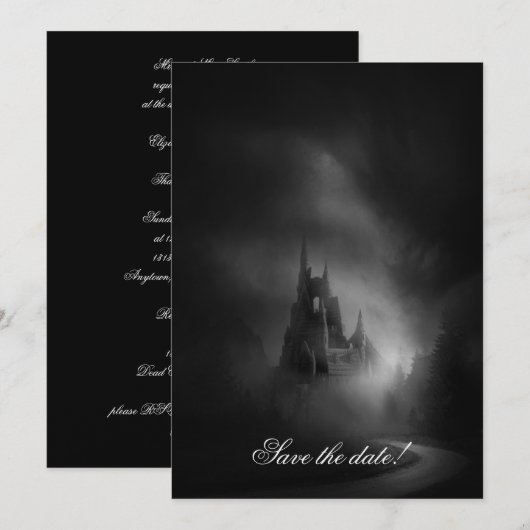 Gothic Castle Wedding Invitation Save The Date (Voorkant / Achterkant)