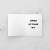 Gothic Cat Birthday Card op persoonlijke titel Kaart (Binnen)