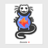 Gothic Cat Evil Scary Cat Custom-Cut Vinyl Sticker (Vel)