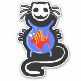 Gothic Cat Evil Scary Cat Custom-Cut Vinyl Sticker