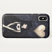 Gothic Cat Girl onder Heart Moon Case-Mate iPhone Case (Achterkant (horizontaal))