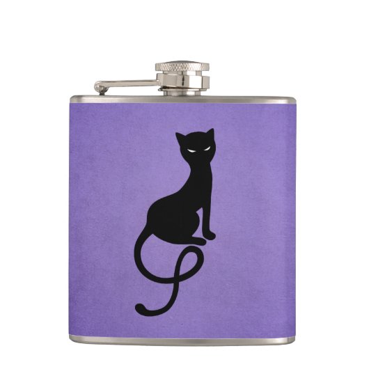 Gothic Cat Lover Evil Kat Paars Heupfles (Voorkant)
