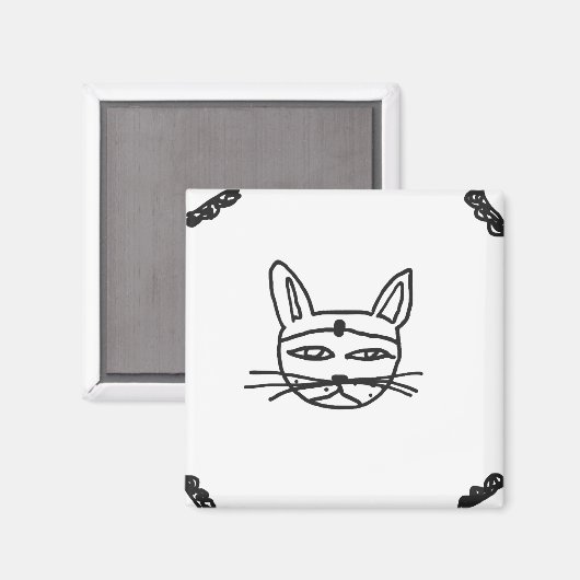 Gothic cat magnet (Voorkant / Achterkant)