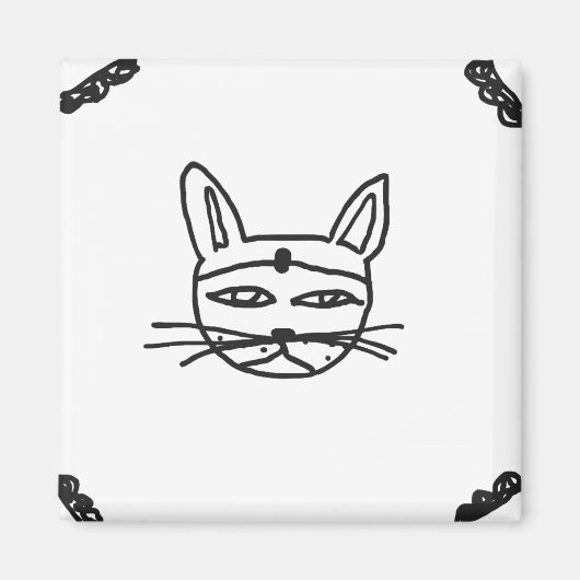 Gothic cat magnet (Voorkant)