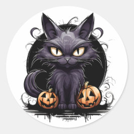 Gothic Cat Ronde Sticker