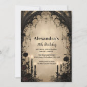 Gothic Cathedral Arch Birthday Invitation Kaart (Voorkant)