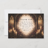 Gothic Cathedral Candlelight Wedding Bedankkaart (Voorkant)