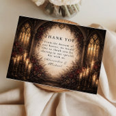 Gothic Cathedral Candlelight Wedding Bedankkaart