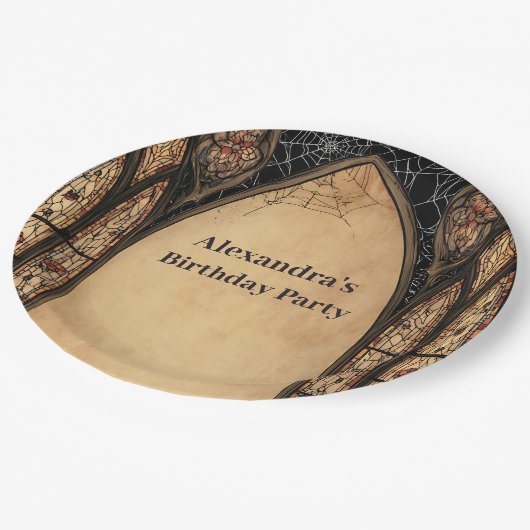 Gothic Cathedral Midnight Birthday Papieren Bordje (Gekanteld)