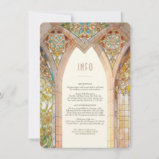 Gothic Cathedral Stained Glass Info Card Kaart (Voorkant)