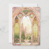 Gothic Cathedral Stained Glass Info Card Kaart (Achterkant)