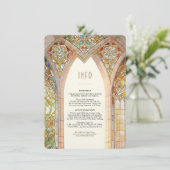 Gothic Cathedral Stained Glass Info Card Kaart (Staand voorkant)