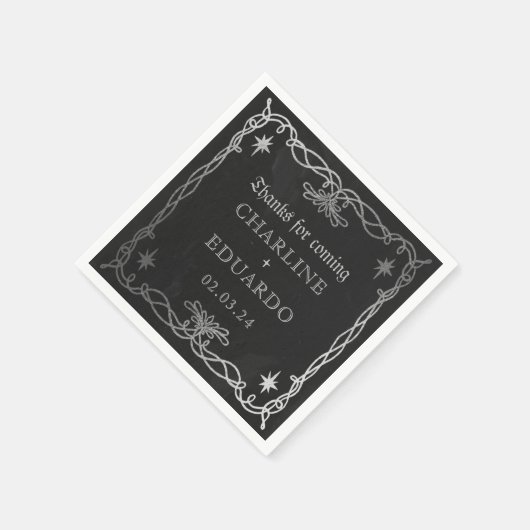 Gothic Celestial Fantasy Ivy Wedding Servet (Hoek)