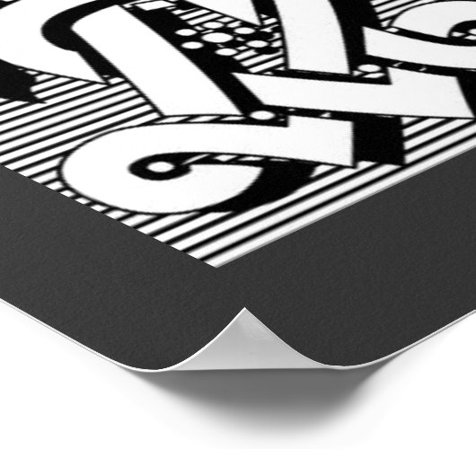 gothic celtic calligraphy renaissance monogram M Poster (Hoek)