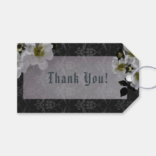 Gothic Celtic Cross Dark Floral Hartelijk dank voo Cadeaulabel (Voorkant (Horizontaal))