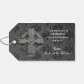 Gothic Celtic Cross Dark Floral Hartelijk dank voo Cadeaulabel (Achterkant Horizontaal)