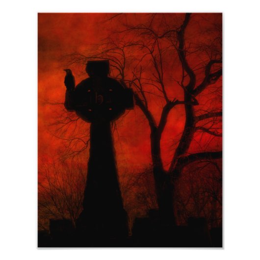 Gothic Celtic Red Foto Afdruk (Voorkant)