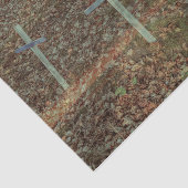 Gothic Cemetery Crosses Brown Autumn Leaves Tissuepapier (Detail)