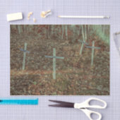 Gothic Cemetery Crosses Brown Autumn Leaves Tissuepapier (Craft)